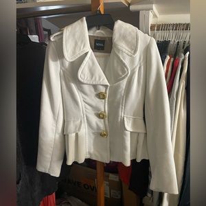 NWOT XOXO White Peacoat